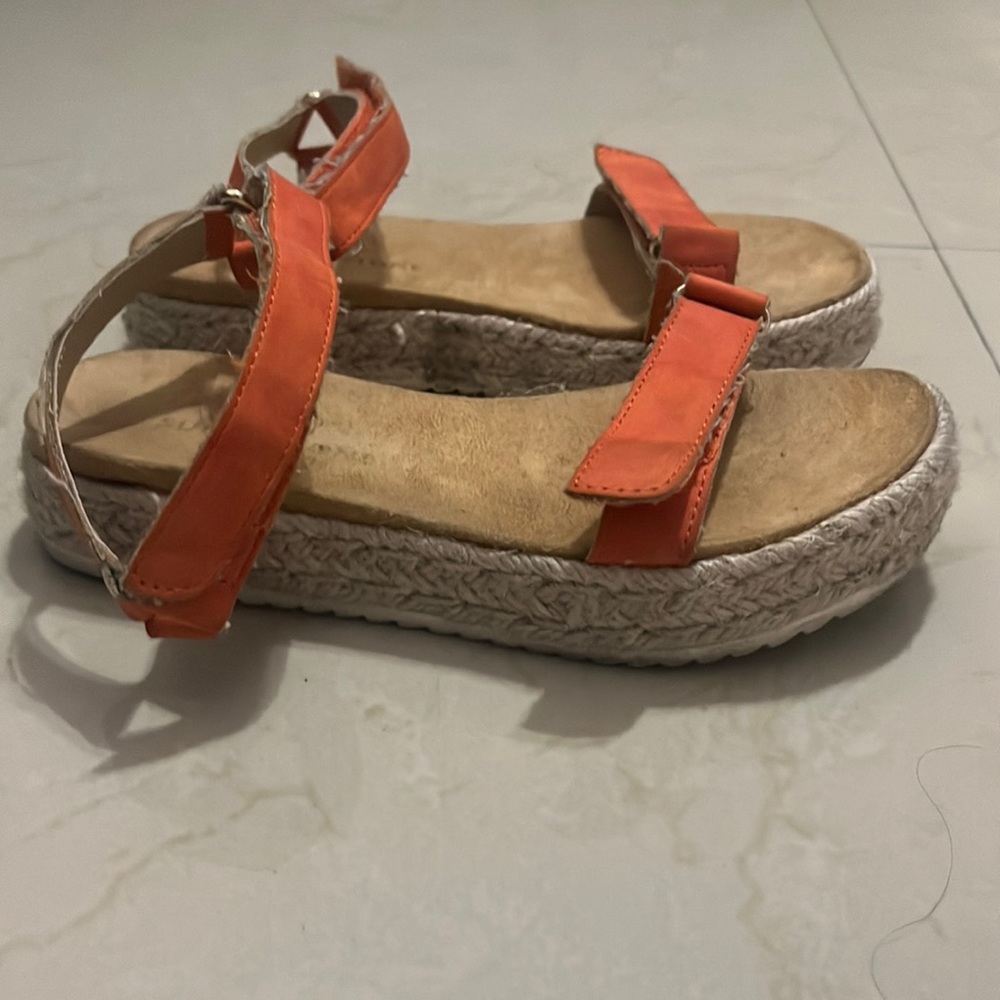 Sun + Stone orange sandals